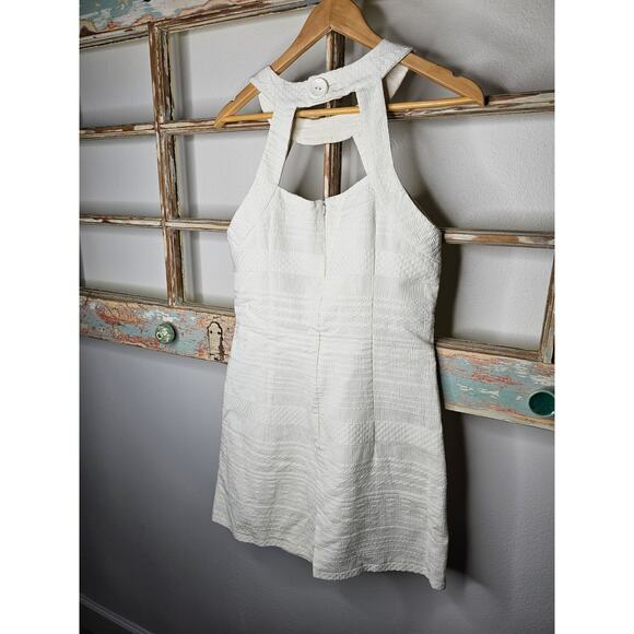 Vintage Milly New York Cream lined Shift Dress With Embossing Ladies size 10 - Picture 7 of 11